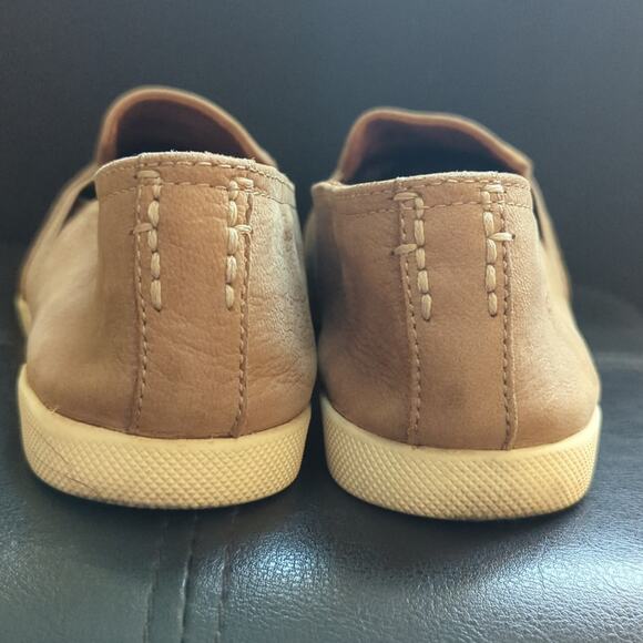 Frye Ivy Soft Nubuck Leather Cream Slide On Comfort Sneakers - Picture 5 of 6